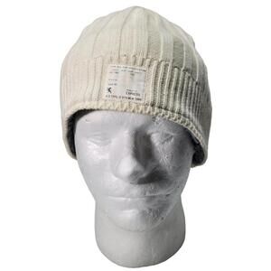 Express White Knitted Beanie Stocking Hat Cap